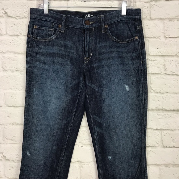 Loft Ann Taylor Slim Boyfriend Distressed Jeans 2 - Picture 2 of 8